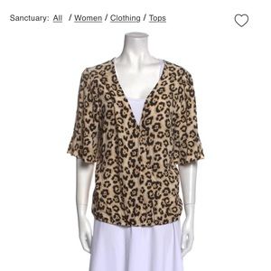 Sanctuary Leopard print blouse 3/4 sleeve